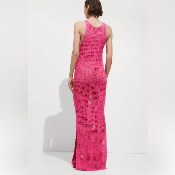 Mango crochet long dress, pink, 2025 - Picture 3 of 10